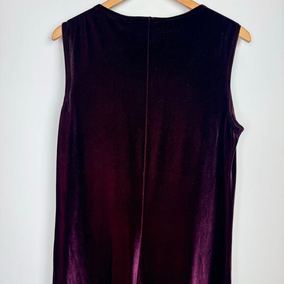 KATHIE LEE Velvet Maxi Dress Burgundy Red Ombre Sleeveless Size Medium Y2K - Picture 6 of 8